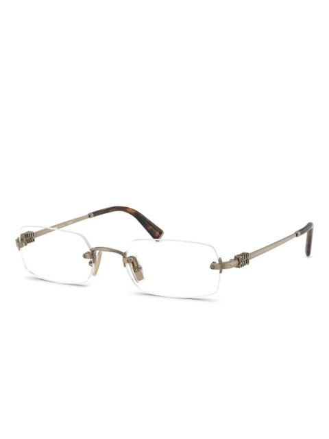Miu Miu Eyewear rectangle-frame glasses - Grey - zdjęcie produktu nr 1