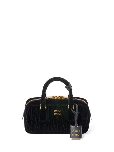 Miu Miu Arcadie matelassé vevlet tote bag - Black - zdjęcie produktu nr 1