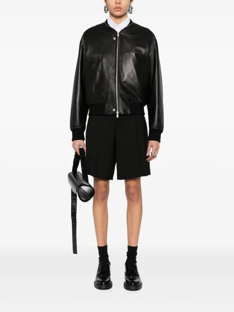 Jil Sander leather bomber jacket - Black - zdjęcie produktu nr 2