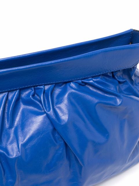 Isabel Marant logo-print ruched leather clutch bag - Blue - zdjęcie produktu nr 2