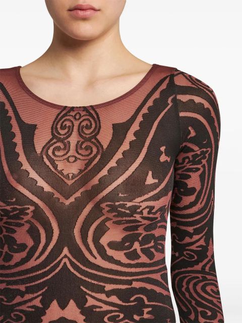 ETRO paisley-print bodysuit - Pink