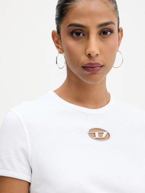 Diesel t-shirt bawełniany T-UNCUTIE-LONG-OD-Q1 damski kolor biały A16839.0CLBR