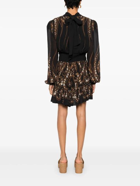 FARM Rio floral ruffled dress - Black