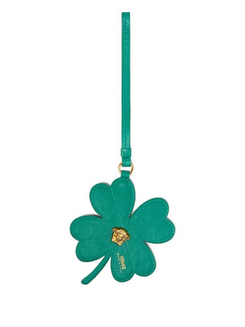 Versace crystal-embellished clover keyring - Green - zdjęcie produktu nr 1