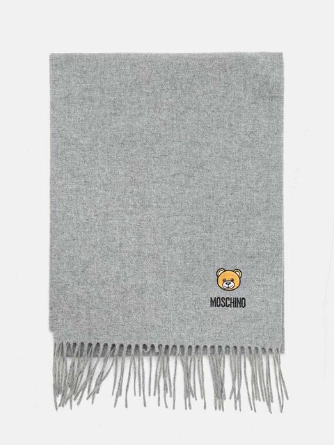 Moschino szalik wełniany kolor szary gładki M5783 50124 - zdjęcie produktu nr 2