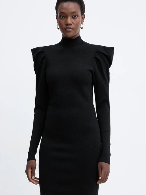 Twinset sukienka kolor czarny mini dopasowana 252AT3010