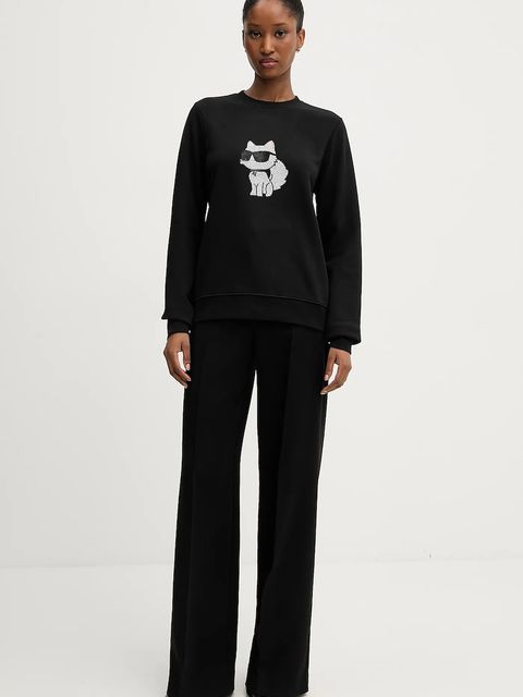 Karl Lagerfeld bluza IKON damska kolor czarny z nadrukiem A3W20066 - zdjęcie produktu nr 2