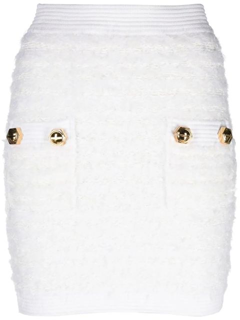 Balmain fitted tweed mini skirt - White - zdjęcie produktu nr 1