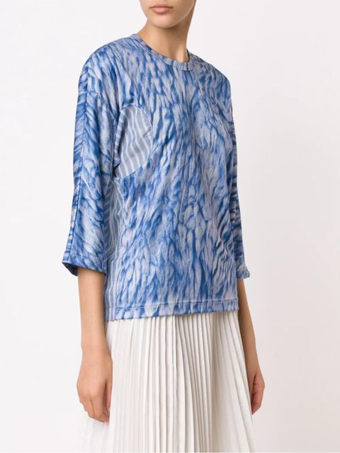 Comme Des Garçons abstract print blouse - Blue