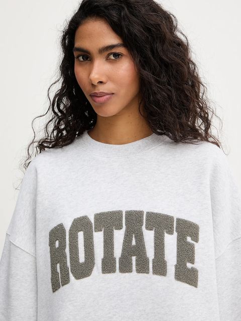 Rotate bluza bawełniana damska kolor szary z aplikacją 1158341473