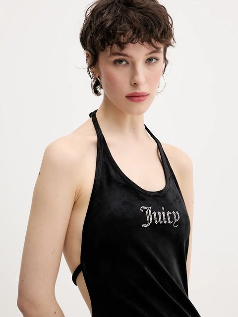 Juicy Couture sukienka welurowa HALTER
