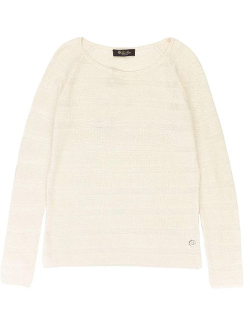 Loro Piana scoop-neck cashmere sweater - White - zdjęcie produktu nr 1
