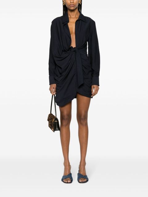 Jacquemus La Robe Bahia draped minidress - Blue - zdjęcie produktu nr 2