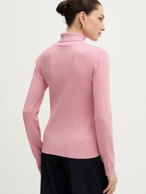 Morgan sweter z domieszką wełny damski kolor różowy MENTOL