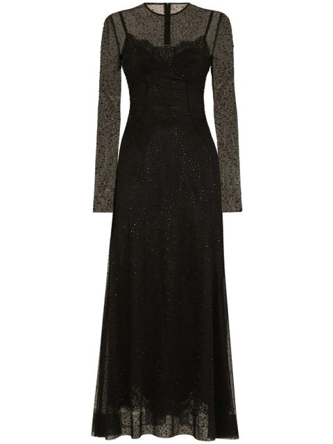 Dolce & Gabbana strass-embellished A-line maxi dress - Black - zdjęcie produktu nr 1