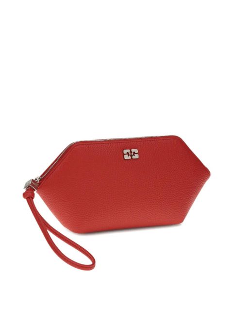 GANNI Bou grained logo makeup bag - Red - zdjęcie produktu nr 2