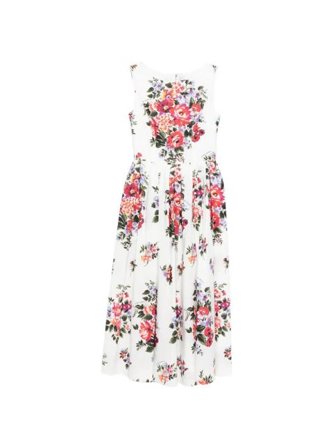Dolce & Gabbana floral-print midi dress - White - zdjęcie produktu nr 1