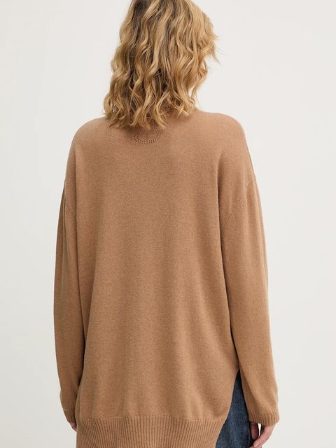 Twinset sweter kaszmirowy damski kolor brązowy lekki z golfem 252TT3533 - zdjęcie produktu nr 2