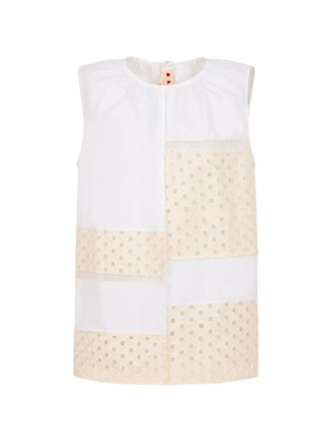 Marni broderie anglaise sleeveless blouse - White - zdjęcie produktu nr 1