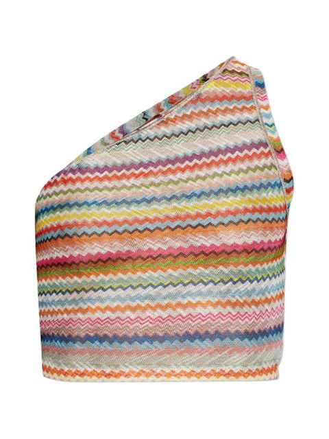Missoni zigzag-knit one-shoulder top - Blue - zdjęcie produktu nr 1