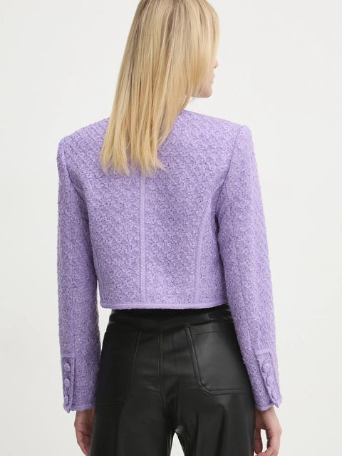 Rotate marynarka z domieszką wełny kolor fioletowy jednorzędowa gładka 113086364