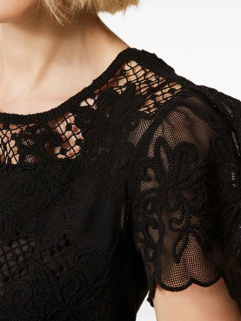 TWINSET floral-lace blouse - Black
