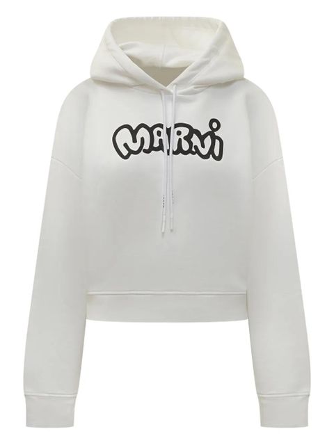 Marni logo-print hoodie - White - zdjęcie produktu nr 1