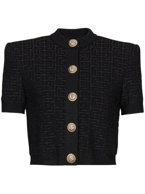 Balmain PB Labyrinth cropped cardigan - Black - zdjęcie produktu nr 1