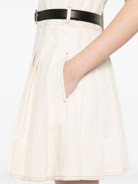 Self-Portrait denim mini dress - Neutrals