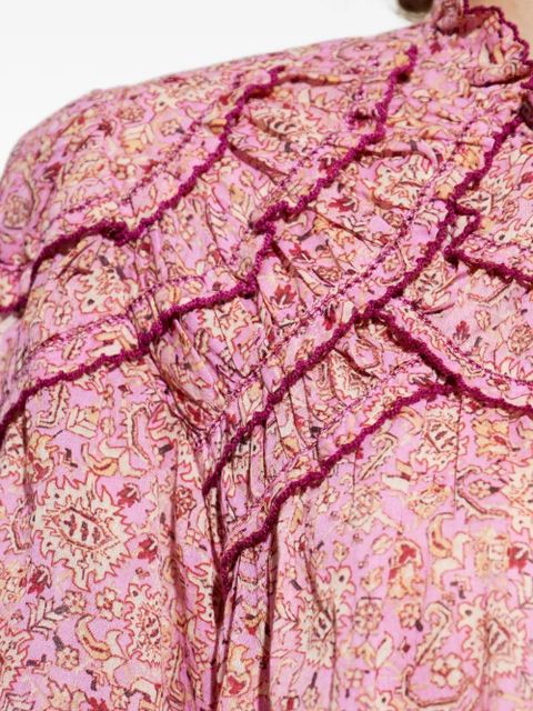 MARANT ÉTOILE Carmen ruffled paisley-print top - Pink