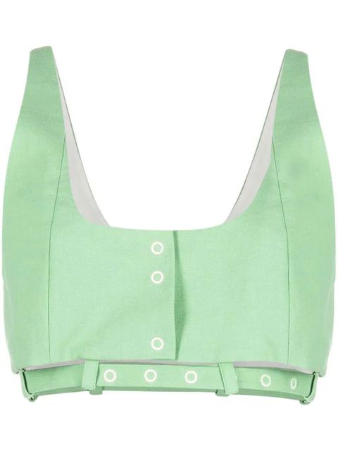 GANNI Suiting crop top - Green - zdjęcie produktu nr 1