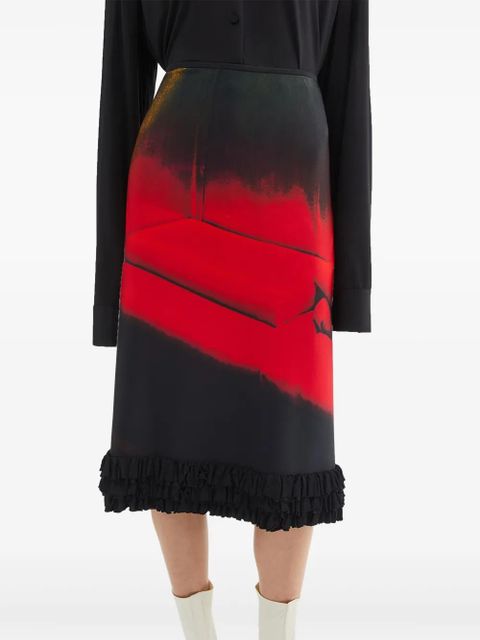 Jil Sander printed midi skirt - Black