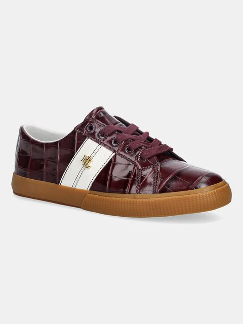 Lauren Ralph Lauren sneakersy skórzane Janson II damskie kolor bordowy 802P06355002 - zdjęcie produktu nr 1