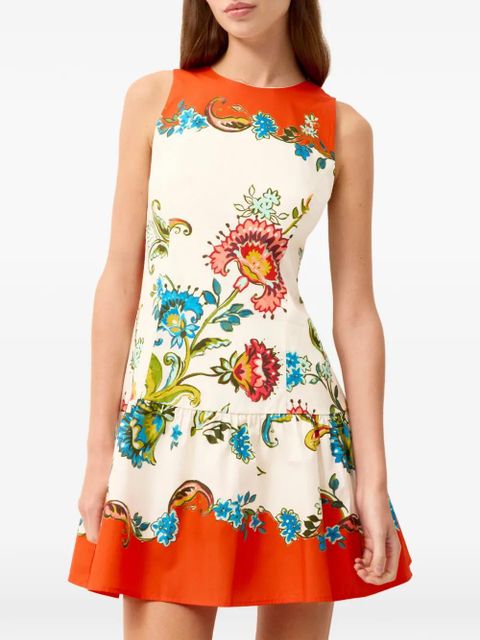 Marie Oliver Marilyn floral-print bow dress - Neutrals