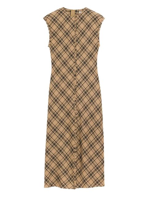 AMI Paris checked wool long dress - Brown - zdjęcie produktu nr 1