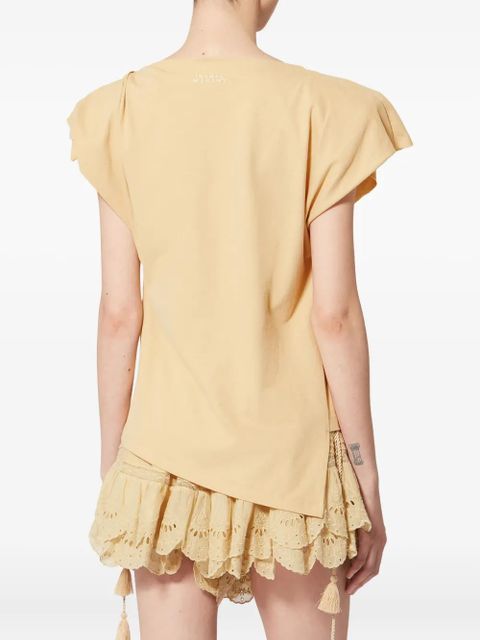 ISABEL MARANT Sebani draped asymmetric tee T-shirt - Yellow