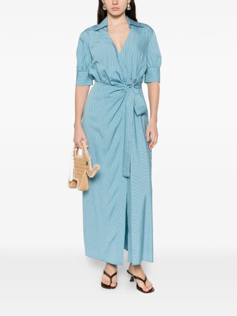 PINKO striped tie-waist maxi shirt dress - Blue - zdjęcie produktu nr 2