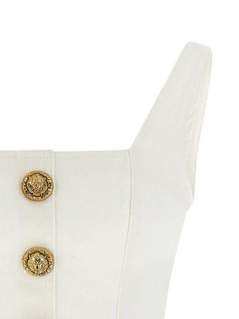 Balmain button suare-neck top - White - zdjęcie produktu nr 2