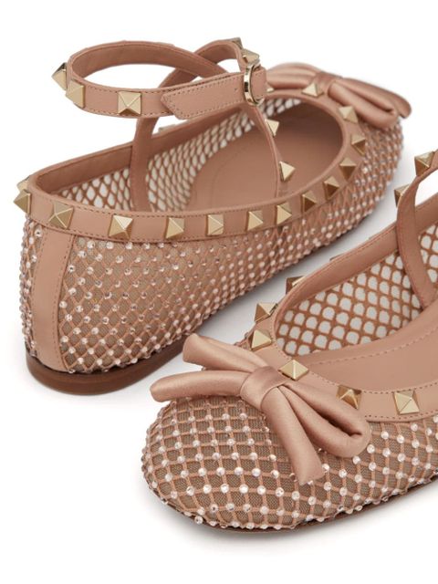 Valentino Garavani Rockstud mesh ballet flats - Pink