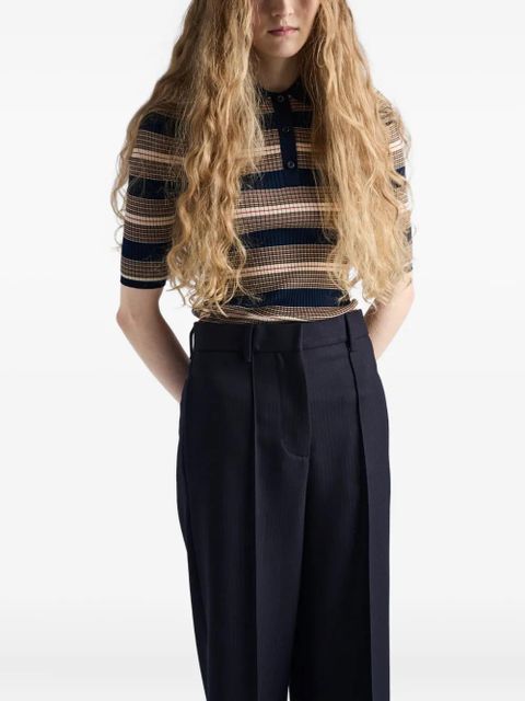 Prada striped-pattern polo shirt - Blue