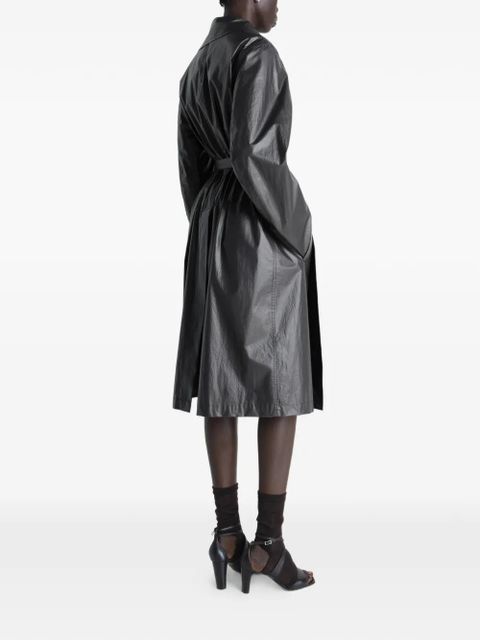 LEMAIRE belted collar wrap coat - Black