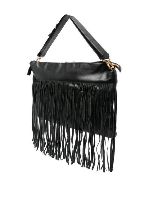 Miu Miu fringe leather shoulder bag - Black
