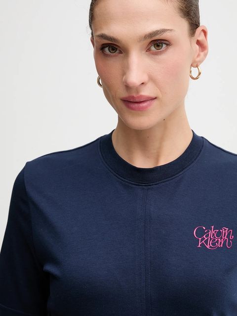 Calvin Klein Jeans t-shirt bawełniany damski kolor granatowy LV047D211G