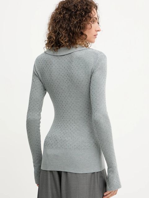 Patrizia Pepe kardigan damski kolor szary lekki 8K0318 K270 - zdjęcie produktu nr 2