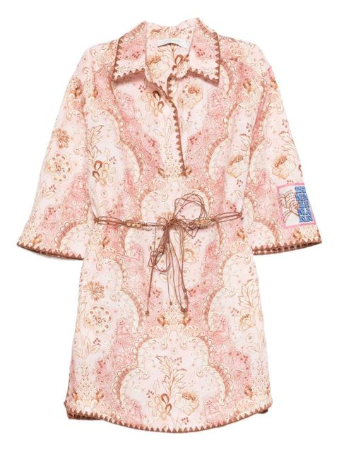 ZIMMERMANN Daylight floral belted mini dress - Pink - zdjęcie produktu nr 1