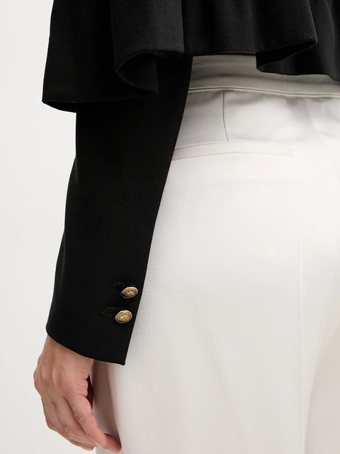 Twinset marynarka z domieszką wełny kolor czarny jednorzędowa gładka 252TS2062