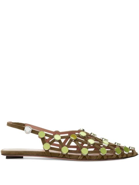 The Attico embellished caged sandals - Green - zdjęcie produktu nr 1