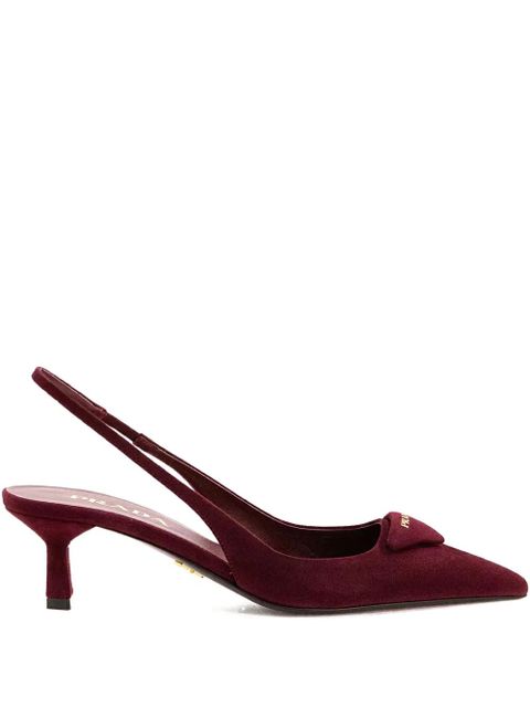 Prada 55mm logo-detail slingback pumps - Red - zdjęcie produktu nr 1