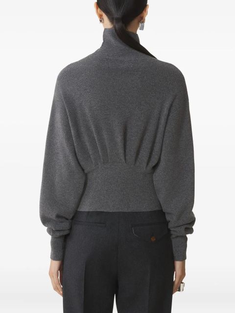 Lanvin safety-pin-detail asymmetric sweater - Grey
