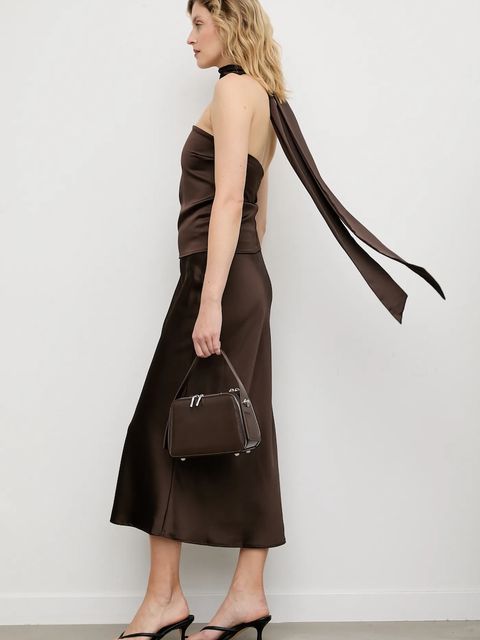 Answear.LAB top i spódnica damski kolor brązowy